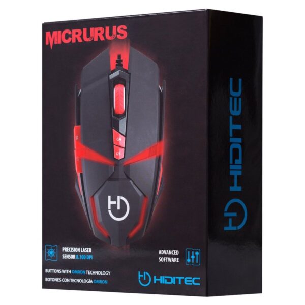 hiditec ratón gaming micrurus 8100dpi