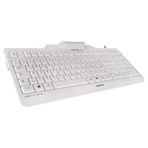 cherry teclado+lector chip integrado (dnie) blanco